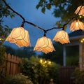 TWINKVILLA Decorative String Lights Plug in with 10 Bulbs, Flower Garland Fairy Lights Connectable Weatherproof Outdoor Indoor for Wedding Garden Pergola Bedroom Porch Floral Home Decor (White)