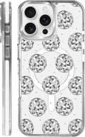 Case for iPhone 16 Pro Max,[Compatible with MagSafe],Disco Ball Grayish White Phone Case Design，for Women Girls Magnetic Clear Cover - Slim, Sleek, & Shockproof Protection