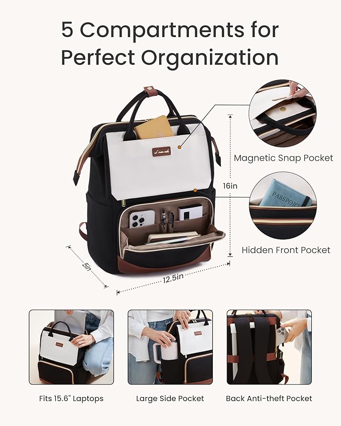 LOVEVOOK Laptop Backpack for Women with Giant Tumbler Holder Pocket, 15.6 inch Travel Work Backpack Purse for Nurse Teacher, Waterproof School Bag College Bookbag Cute Casual Daypack for Girls