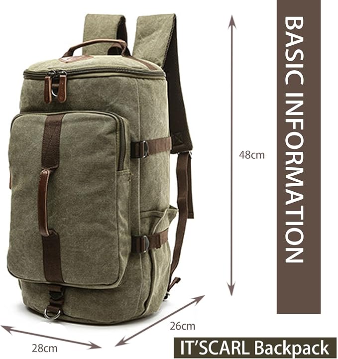 Men's backpack with large capacity, Fashionable travel style, Outdoor hiking bag, Business leisure waterproof backpack, Laptop backpack(green)