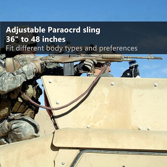 VVAAGG Two-Point Paracord Rifle Sling with Swivels, Non-Slip Gun Sling with Adjustable Length Strap