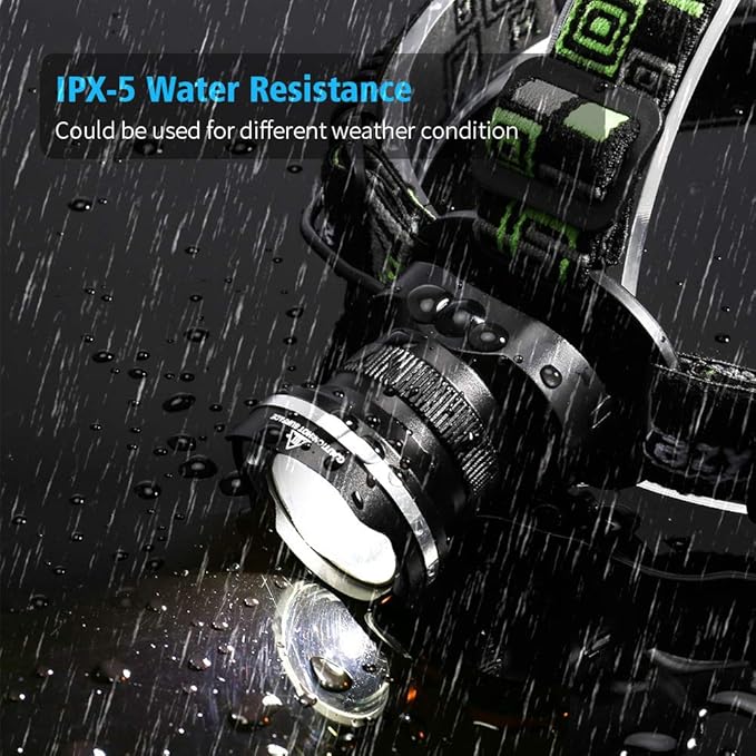 LED Headlamp, Super Bright Headlamp Headlight Flashlight, 3 Modes Zoomable Headlamps for Runing,Hiking,Camping,Fishing,Hunting(Black)