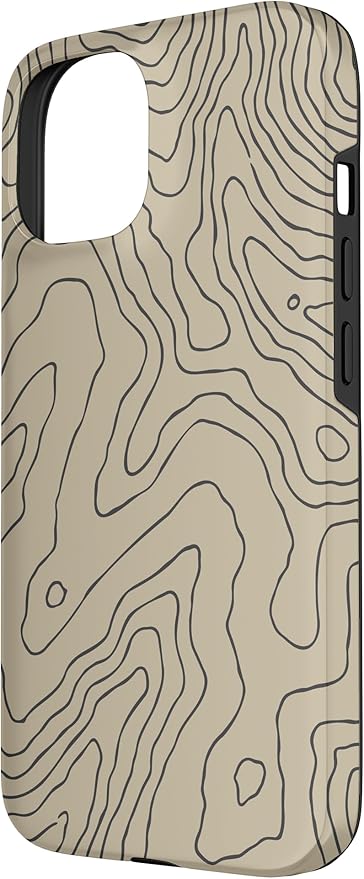 Coyote Country Guide Lines Topographical Contour Map Case for iPhone 15
