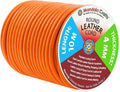 Mandala Crafts Round Genuine Orange Leather Cord for Jewelry Making – 4mm Cowhide Leather Rope String Lace for Kumihimo – 11 Yards Cowhide Craft Cording Spool