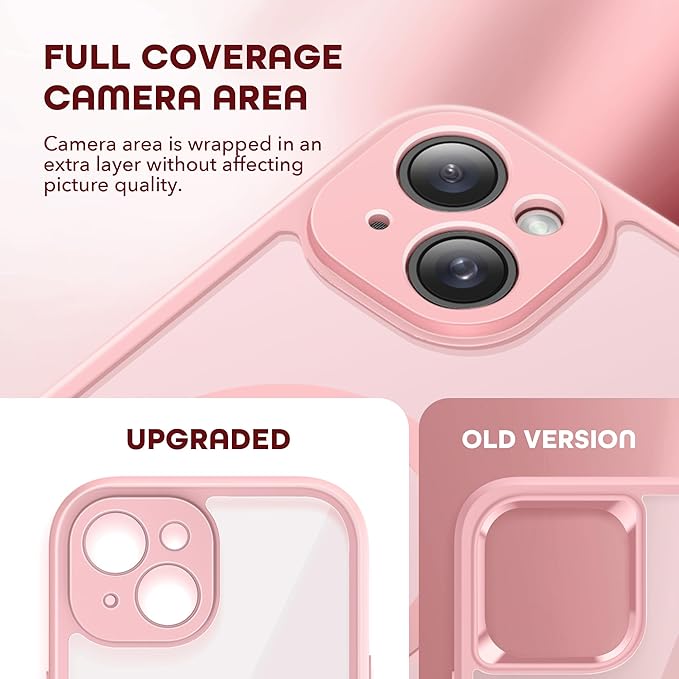 TIESZEN for iPhone 15 Plus Case, Compatible with MagSafe, Built-in Privacy Screen Protector and Camera Protection, Anti Spy Full Body Dustproof Shockproof Hard Phone Case 6.7", Light Pink