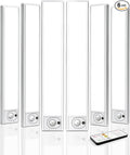 6Pack 12inch Under Cabinet Lighting, Rechargeable Motion Sensor Light Wireless Indoor, Dimmable 3 Color Temps Closet Lights with Remote, Indoor Under Counter LED Lights for Kitchen, Stairs