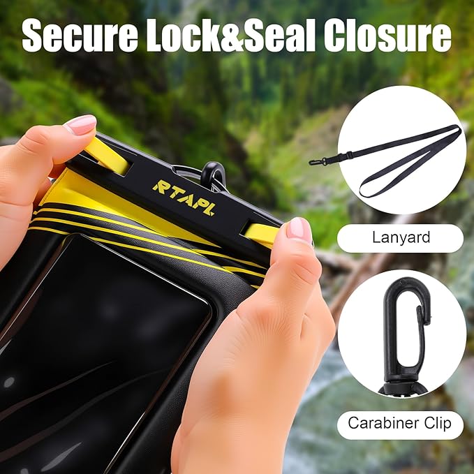 Floating Waterproof Phone Pouch 2 Pack - IPX8 Waterproof Phone Case with Lanyard, Universal Protector for iPhone 17/16/15/14/13 Pro Max Plus & Galaxy S25/S24, Blue
