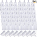 Teenyyou 48 Pack Collapsible Water Bottles Bulk 16oz Foldable Water Bottles with Carabiner Reusable Drinking Leak Proof Container Bags for Sport Biking Hiking Camping Travel Outdoor (White)