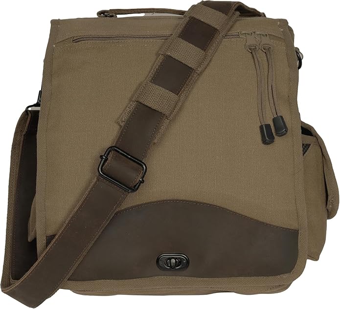 Canvas Haversack Map Case Shoulder Bag Rugged Crossbody Utility Storage