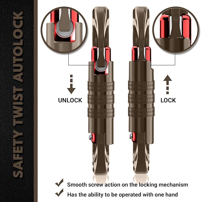 Rhino Produxs 12kN (2697 lbs) Heavy Duty Carabiner Clips, for Securing Pets, Outdoor, Camping, Hiking, Hammock, Dog Leash Harness, Keychains