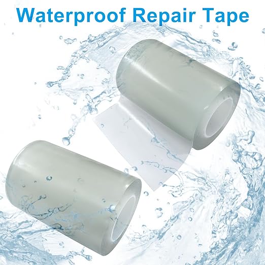 Waterproof Repair Tape - Heavy Duty Clear Instant Seal for Tent, Boat, RV & Pool - 1 Roll Outdoor Repair Patch Cover for Canvas, Tarp, Leather & Sail (4 Inch x 16FT)