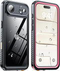 ANTSHARE for iPhone Air Case, IP68 Waterproof Shockproof Case, [Built-in Screen Protector] - 12 FT Military Dropproof - Full Body Heavy Duty Rugged Phone Cover 6.5 inches - Pink/Clear