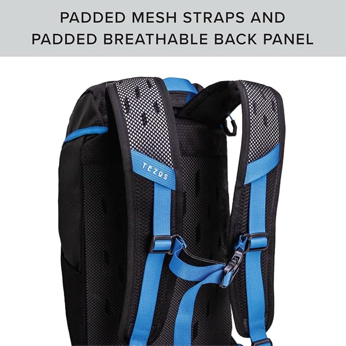 Tezos Juniper Daypack, Lightweight Hiking Backpack and Hydration Pack for Camping, Travel, Biking, and the Outdoors, 16 Liter (Blue Storm)