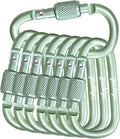 YUCHIYA 8 Pack D-Shape Carabiner Clasp with Screw Gate, 2.2 Inch Mini Keychain Clip Key Chain Buckle, Aluminum Alloy Keyrings Hook for Outdoor Hiking not for Climbing