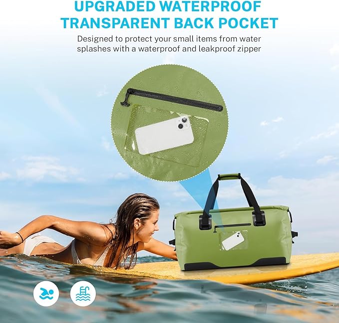 Gonex 40L 60L 80L Extra Large Waterproof Duffle Travel Dry Duffel Bag Heavy Duty Bag with Durable Straps & Handles for Kayaking Paddleboarding Boating Rafting Fishing