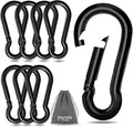 Pixel Panda 3.1&4 Inch Heavy Duty Carabiner Clips Load 1000lbs, 2&4&8Pack Large Snap Hooks for Gym, Outdoor, Swing, Hammock