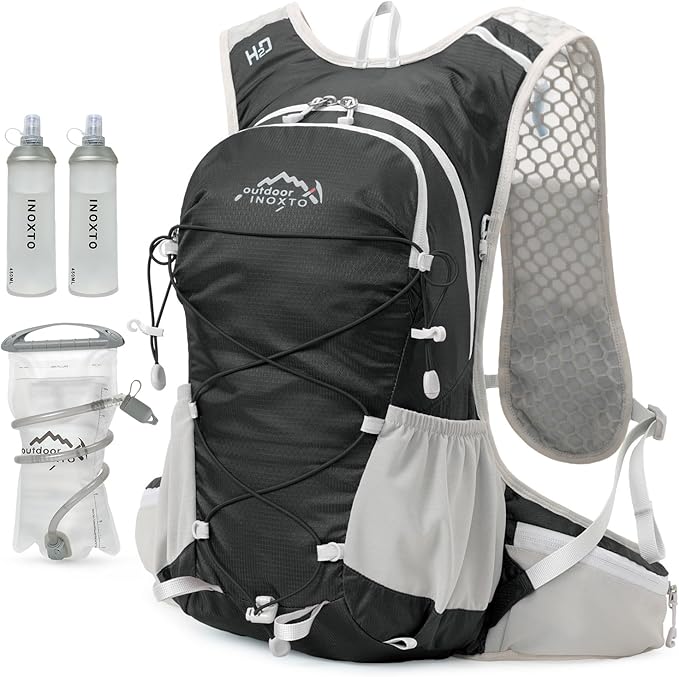 IX INOXTO Hydration Backpack, 18L Lightweight Hiking Backpack with 2L Water Bladder Daypack Women Men, Water Backpack Insulated Hydration Pack for Hiking, Running, Festival, Cycling