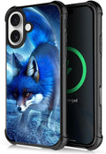for iPhone 17 Case,for MagSafe Graphic Design for Girl Boy Soft Silicone Hard Acrylic Shock Protection Designed for iPhone 17 Snowy Mountain Fox Lake Pattern
