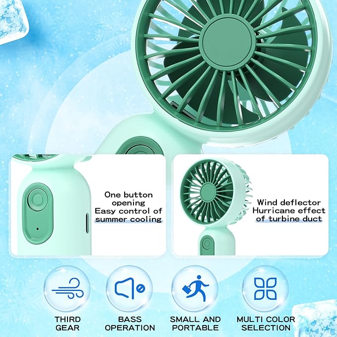 Rossesay 48 Pcs Mini Portable Fan Bulk Cute Handheld Lightweight Small Little Personal Hand Eyelash Fan 3 Speeds USB Rechargeable for Women Men Indoor Outdoor Makeup Travel (Multicolor)