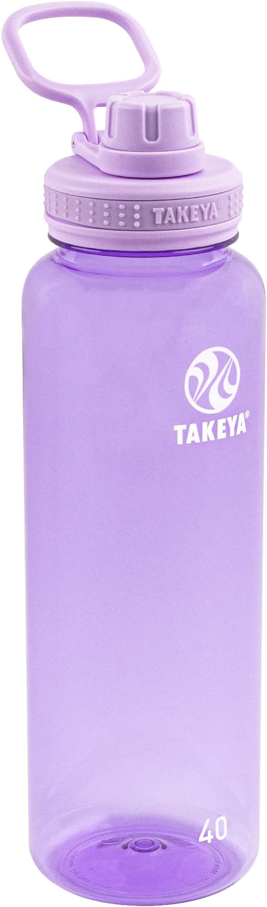 Takeya Tritan Sport Water Bottle with Spout Lid - BPA-Free & Dishwasher-Safe Water Bottle - Reusable Bottle with Lid Handle - Simple Leak-Proof Water Bottle - 40 oz, Vivacity Purple