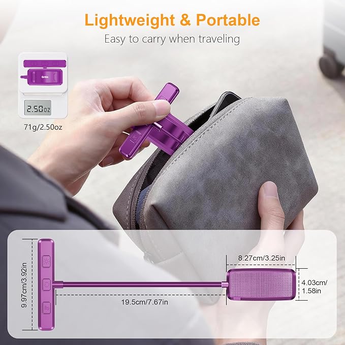 Gritin 19 LED Rechargeable Book Light for Reading in Bed with Memory Function- Eye Caring 3 Color Temperatures,Stepless Dimming Brightness,90 Hrs Runtime Clip on Light for Book Lovers-Dark Purple
