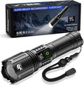 JAY-PARK Rechargeable Flashlights 10000 Lumen, LED Flashlight with Digital Power Display and Zoomable, Flashlights High Lumen Super Bright Long Distance for Camping, bushcraft, Outdoor