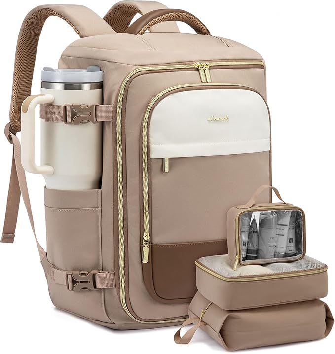 LOVEVOOK 40L Travel Backpack for Women, TSA Approved Carry On Backpack with 3 Packing Cubes, Personal Item Bag Fits 17" Laptop, Water-resistant Carry On Bag for Airplanes