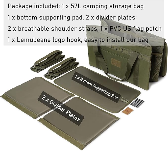 Tactical Camping Storage Bag Utility Tote Bag Camping Kitchen Organizer with Axe Holder & Shoulder Strap