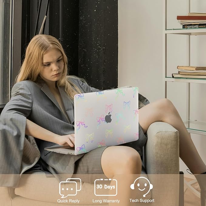 Hard Case for New MacBook Air 13 inch M2 M3 M4 2022 2024 2025 Release (Model A3240 A3113 A2681),13.6" Protective Case Cover & Keyboard Cover for Laptop Air 13.6",Colorful Bow
