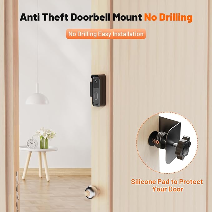 Blink Doorbell Mount, Anti-Theft Doorbell Mount for Blink Video Doorbell 1st Gen & 2nd Gen, No Block Sensor & Night Vision, Doorbell Camera Mount Bracket with Rain Cover