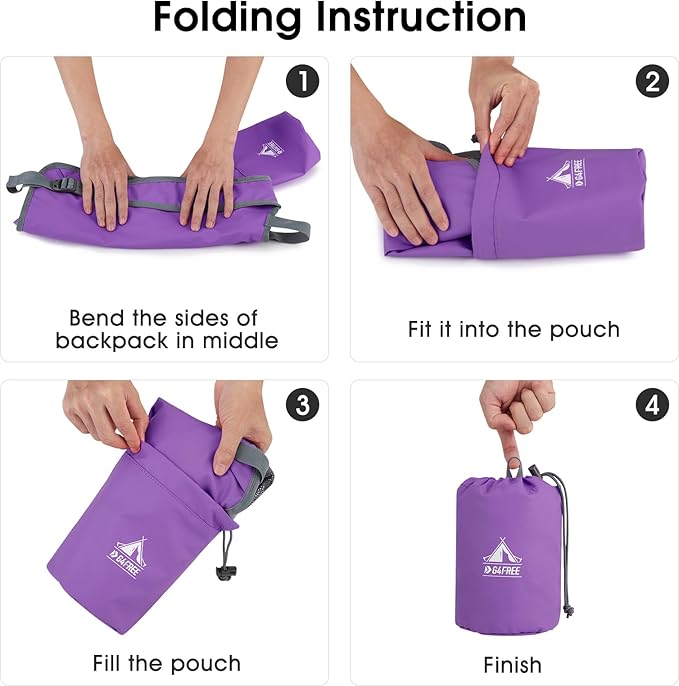 G4Free 10L Hiking Backpack, Lightweight Small Hiking Daypack Outdoor Travel Foldable Shoulder Bag