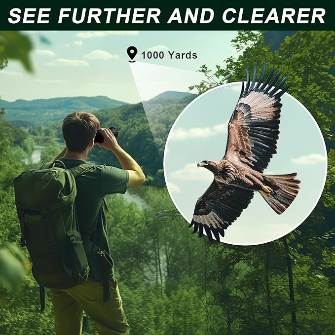 20x70 Binoculars for Adults High Powered - WOZEL HD Bird Binoculars with Clear Low Light Vision - Powerful Binocular for Bird Watching Hunting Travel Outdoor Hiking - Christmas Birthday Gifts for Men