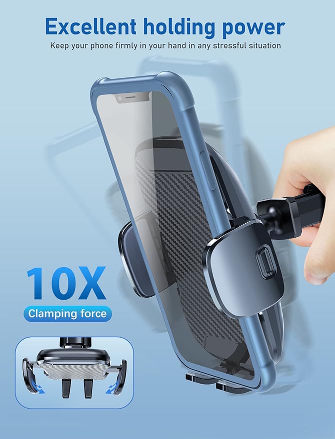 Phone Holder Mount for Car [Strong Suction] Hands-Free Universal Cell Phone Mounts for Dashboard/Windshield, 360° Rotation Extendable Mobile Car Holder for Smartphones