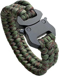 Parachute Cord Bracelets Trilobite Weaved Paracord Bracelet with Side Release Buckle 8.7 inch Black Bracelet for Men Women 1 Set