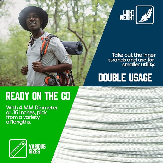 Paracord Planet Solid Color 550lb Paracord – 7 Strand Type III Nylon Cord for Indoor and Outdoor Tasks – Pumpkin (250 ft)
