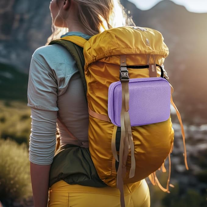 Relaxweex EVA Hard Case with Customizable Foam 7.1 x 4.7 x 3.1 Inch Protective EVA Carrying Case Shockproof Outdoor for Camera, Digital Products, Electronic Instruments with Knife, Purple