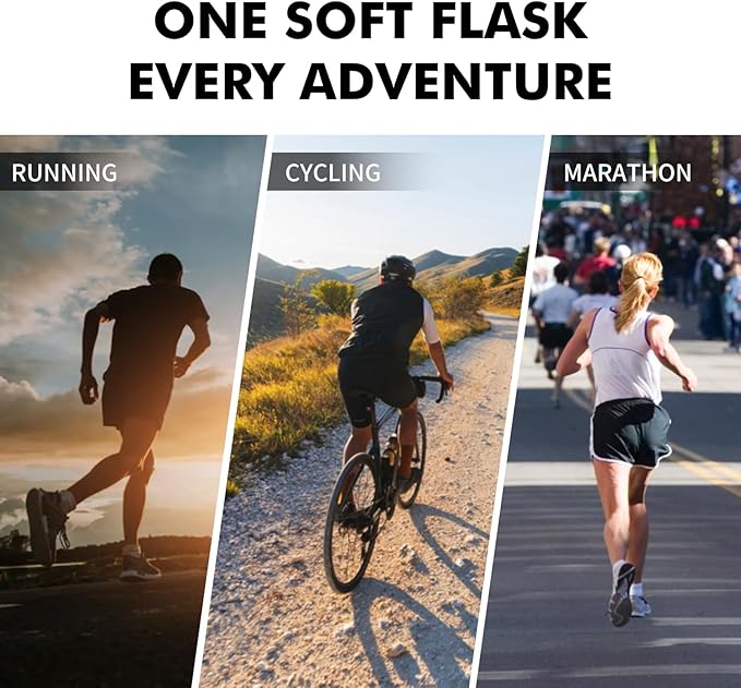AONIJIE 500ml/2Pcs Soft Flask Collapsible Water Bottle for Running, Wide Mouth for Ice, BPA-Free Flexible Running Water Bottle Fits Hydration Vests, Foldable & Lightweight