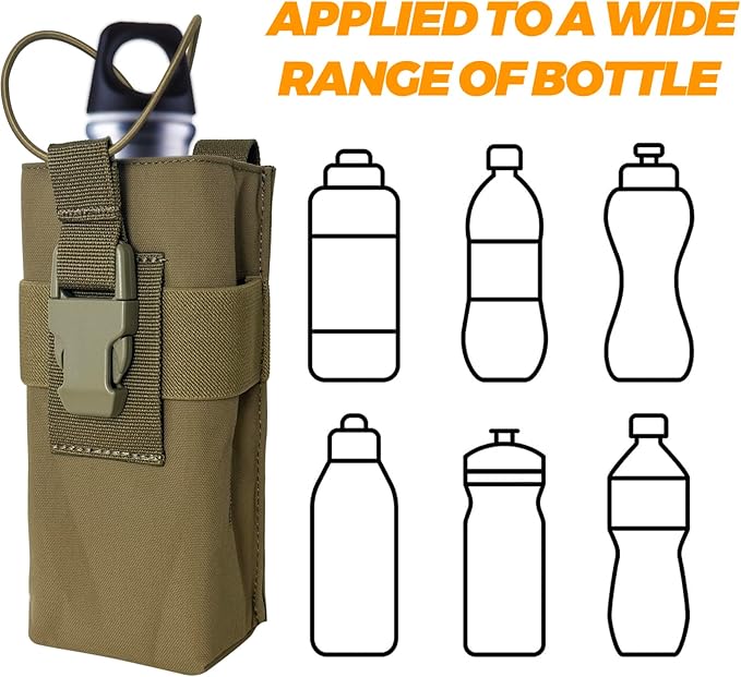 Radio Holster Walkie Talkie Pouch - 500D Nylon Molle System 3mm Bungee Storage Bag for Utility Tactical Belt Accessory Fits Standard Handset