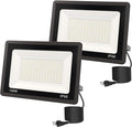 L LOHAS LED Flood Lights Outdoor, 150W Dusk to Dawn Outdoor Lighting, IP66 Waterproof Plug in Floodlights, 6000K Daylight Work Light, Security Lights for Yard, Garage, UL Listed, 2Pack