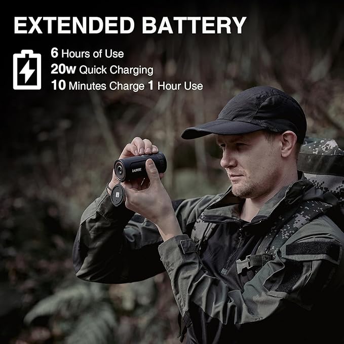 EM10-256 Thermal Monocular, 10mm Focal Lens, 256×192(50Hz) 12μm Night Vision Infrared Scope, 1.43”AMOLED Touchscreen, Handheld Thermal Imaging Monocular for Hunting, Outdoor Camping, Travel