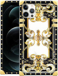 Compatible with iPhone 11 Pro Max Case, Gold Grain Flowers Luxury Golden Decoration for Girl Women Soft TPU Shockproof Protective Hard PC Back for iPhone 11 Pro Max