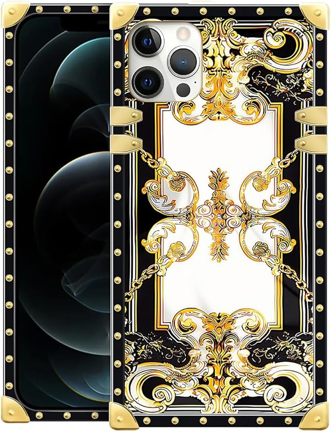 Compatible with iPhone 11 Pro Max Case, Gold Grain Flowers Luxury Golden Decoration for Girl Women Soft TPU Shockproof Protective Hard PC Back for iPhone 11 Pro Max