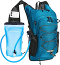 Blue Quartz Hydration Backpack with 2L Water Bladder, 18L Hiking Backpack for Women Men, Lightweight Water Pack with Phone Pocket for Quick Access, Hydration Pack for Cycling, Running, Biking
