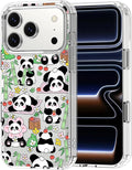 MOSNOVO for iPhone 17 Pro Case, Shockproof Military-Grade Protection 6.6ft Drop Tested, Camera Control, Clear Phone Case for iPhone 17 Pro, Kawaii Panda Garden Design