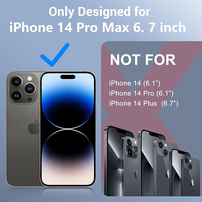 Red2Fire for iPhone 14 Pro Max Case Waterproof, [Built-in Screen Protector & Camera Protector][Compatible with MagSafe][Full Body Shockproof][IP68 Waterproof][Dustproof] Phone Case 6.7" Black/Clear