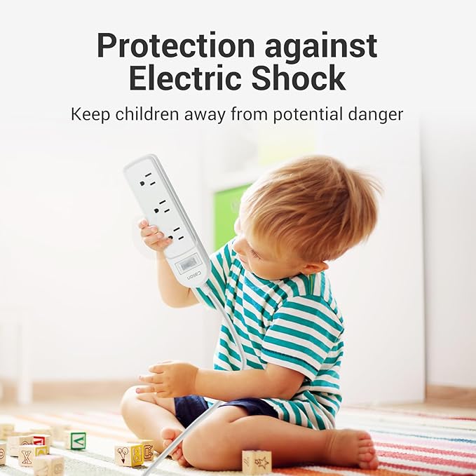 Outdoor Power Strip Weatherproof, IPX6 Waterproof 6.6ft SJT Extension Cord with 3 Widely Outlets Overload Protection Shockproof, Christmas Light Flat Plug Extension Cord Outdoor Indoor