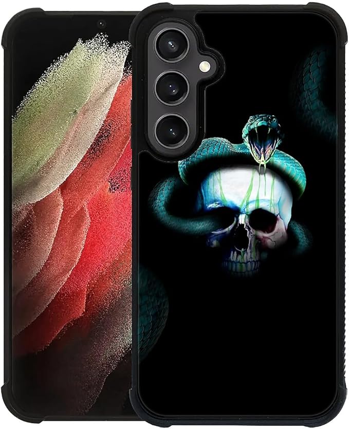 for Samsung Galaxy S23 FE Case, Skeleton Winding Snake Pattern Graphic Design Girl Boy Soft Silicone Hard Acrylic Shock Protection for Samsung Galaxy S23 FE