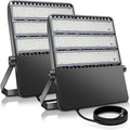 52200LM LED Stadium Flood Light Commercial Eqv 2400W Super Bright 145LM/W 5500K 360W LED Arena Light Outdoor 85-277V IP65 Waterproof Backyard Wall Yoke Mount Fixture 2 Pack