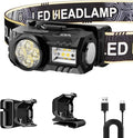 LED Rechargeable Headlamp,6 Modes for Camping & Hiking Gear Essentials, Mini Headlight Flashlight with Red Light, Perfect Pocket Gift for Friends and Family(Black)