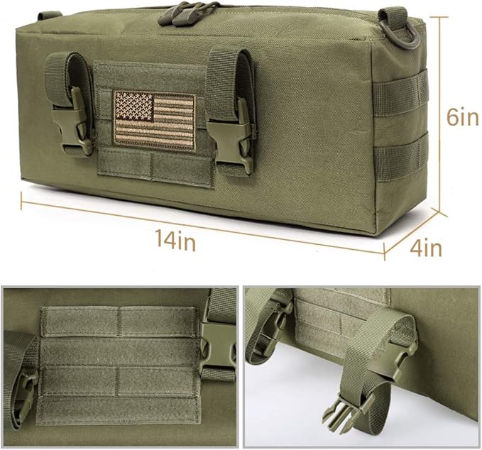 WYNEX Large Molle Pouch, Tactical Molle Bag Vertical Admin Pouch, Modular Utility Pouch Increment Side Pouch for Tactical Backpack Molle Rucksack Attachment, with Shoulder Strap For Use as Sling Bag